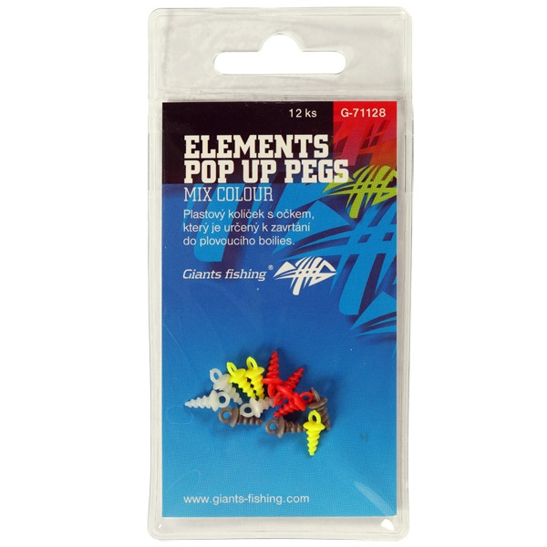 Csalicsavar karikával Elements Pop Up Pegs Mix Colour,12db