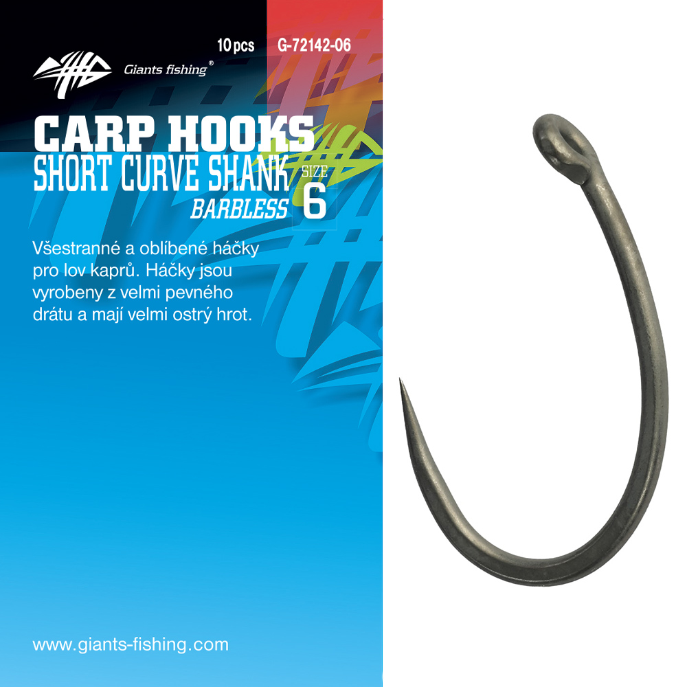 Giants fishing Horog szem nélkül, ellenállás nélküli, rövid ívű szár 10db