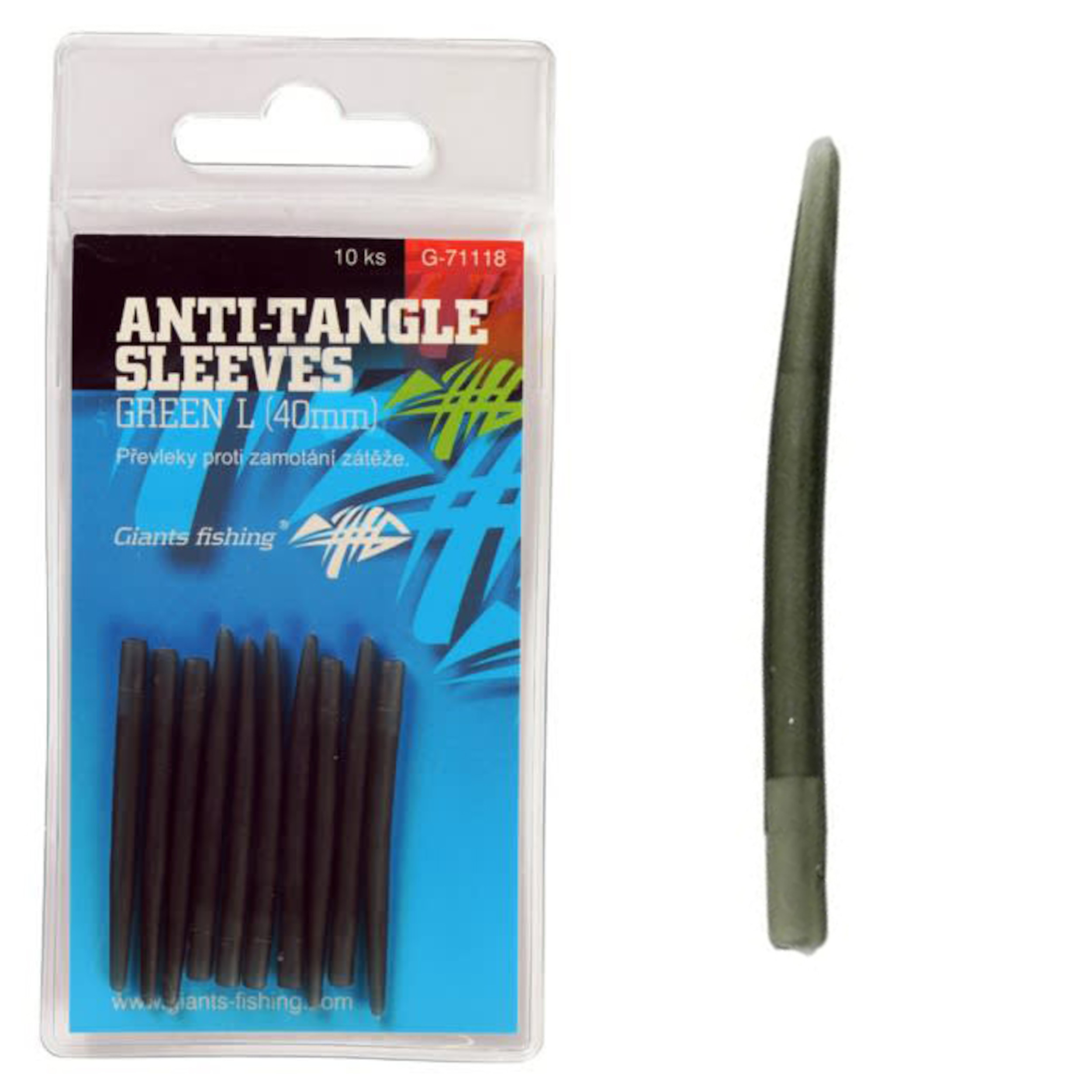 Gubancgátló hüvely Anti-Tangle Sleeves Green L / 10db (40mm)