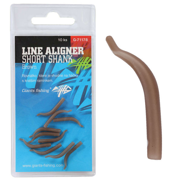 Giants fishing Rovnátka na háček Line Aligner Short Shank Large Brown (Hook 2-6) 10ks