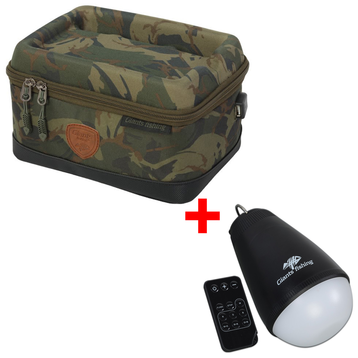 Giants fishing Akční set - Pouzdro na elektroniku Medium + Světlo Camping Lamp LED Multicolour 