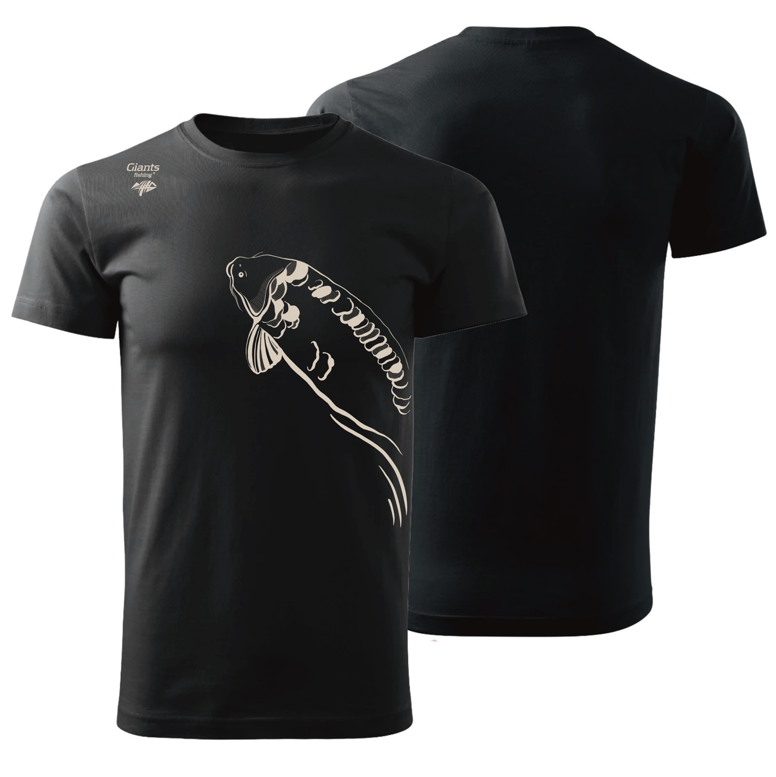 Giants fishing Tričko pánské černé Plavající kapr